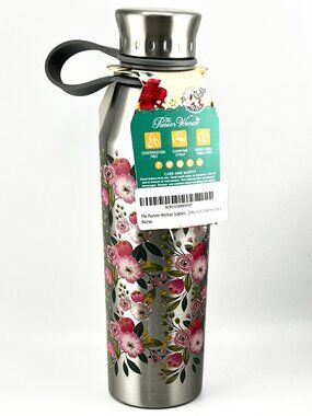 NWT 2017 Pioneer Woman Stainless Steel Water Bottle 18oz Floral Double Wal